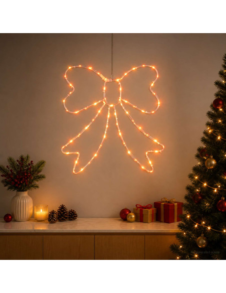Fiocco di Natale luminoso LED LOVIISA 70 LED Rosso 50 x 51 cm
