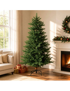 Albero di Natale artificiale 240 cm PVC e Metallo Verde