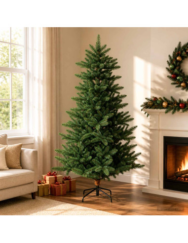 Albero di Natale artificiale 240 cm PVC e Metallo Verde