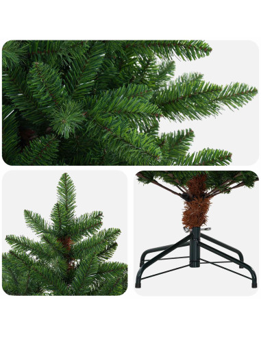 Albero di Natale artificiale 240 cm PVC e Metallo Verde