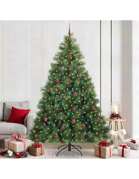 Albero di Natale artificiale con 300 LED Verde 240 cm PE e PVC