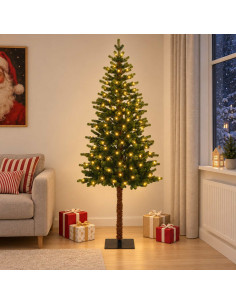 Albero di Natale Artificiale con Rami Pieghevoli 150 cm 150 LED