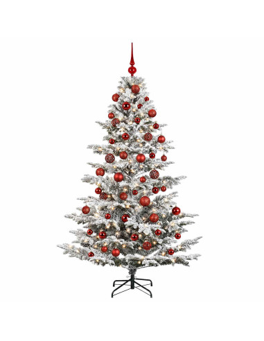 Albero di Natale artificiale con palline 180 cm 300 LED