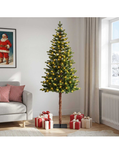 Albero di Natale Artificiale con Rami Pieghevoli 150 cm 150 LED