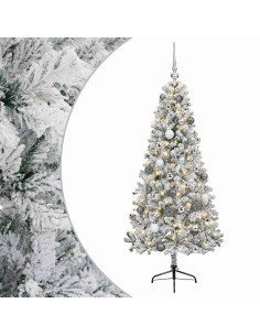 Albero di Natale artificiale con palline 150 cm 150 LED 2