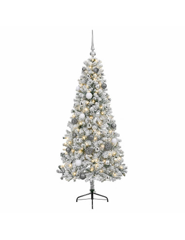 Albero di Natale artificiale con palline 120 cm 150 LED