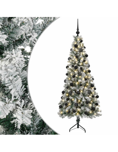 Albero di Natale artificiale con palline 210 cm 300 LED