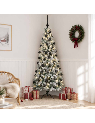 Albero di Natale artificiale con palline 210 cm 300 LED