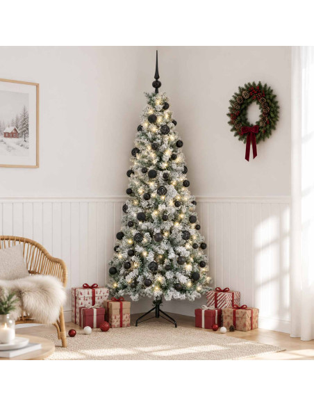 Albero di Natale artificiale con palline 210 cm 300 LED