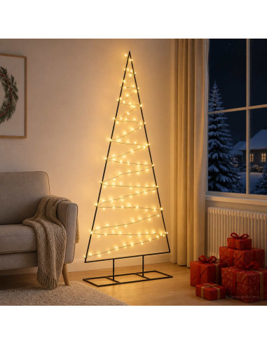 Albero di Natale in metallo con LED KUOPIO 210 cm Bianco caldo