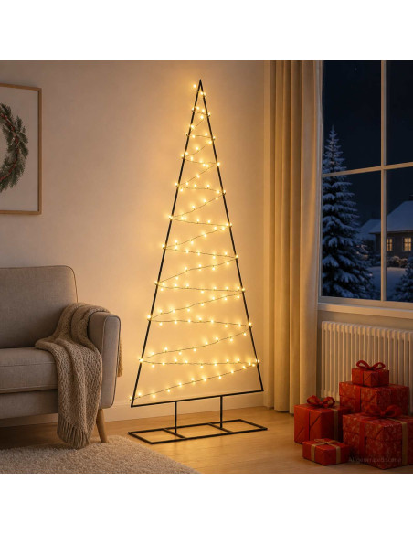 Albero di Natale in metallo con LED KUOPIO 210 cm Bianco caldo