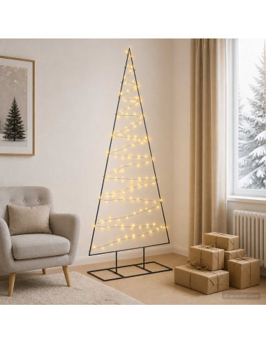 Albero di Natale in metallo con LED KUOPIO 210 cm Bianco caldo