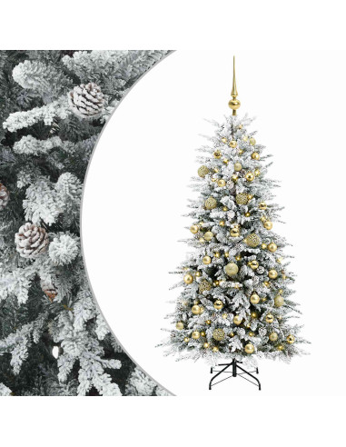 Albero di Natale Artificiale con Rami Pieghevoli 150 cm 150 LED