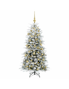 Albero di Natale Artificiale con Rami Pieghevoli 150 cm 150 LED 2