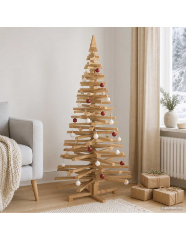 Albero di Natale in legno KOTKA 150 cm Legno Massello di Pino