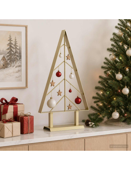 Albero di Natale in metallo con supporto KUOPIO 60 cm Acciaio