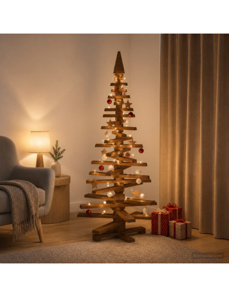 Albero di Natale in legno KOTKA 150 cm Legno Massello di Pino