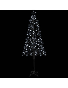 Albero di Natale con luci LED Nero 47 x 240 cm Acciaio 268 LED 2