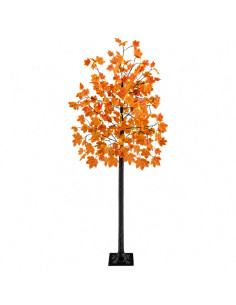 Albero di Natale in acero con LED Marrone 210 cm Plastica 2