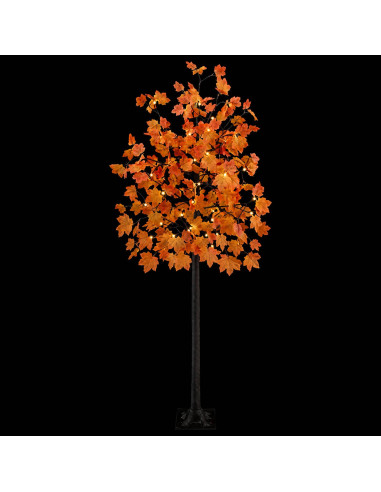 Albero di Natale in acero con LED Marrone 210 cm Plastica