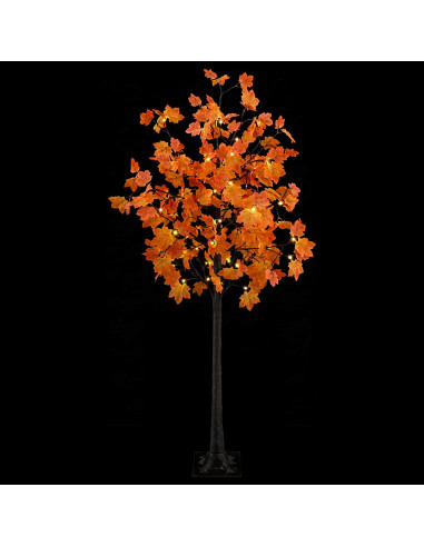 Albero di Natale in acero con LED Marrone 180 cm Plastica
