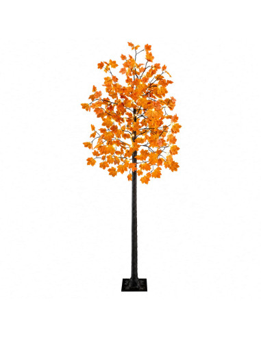 Albero di Natale in acero con LED Marrone 240 cm Plastica