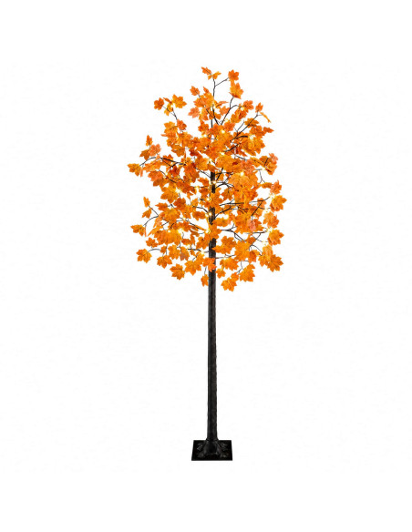 Albero di Natale in acero con LED Marrone 240 cm Plastica