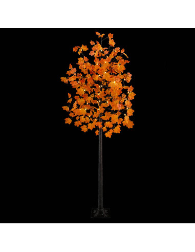 Albero di Natale in acero con LED Marrone 240 cm Plastica