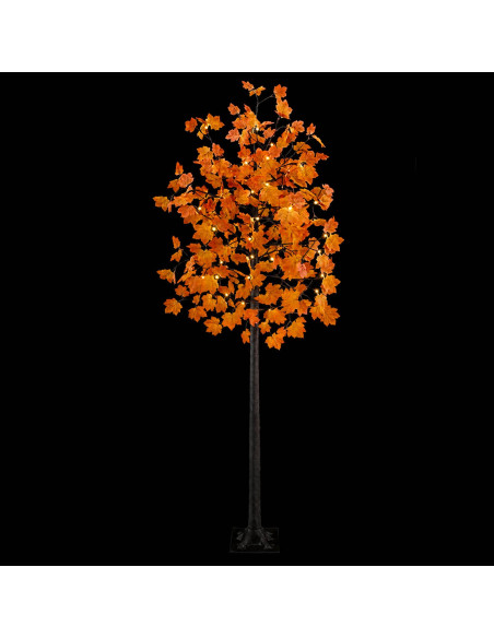 Albero di Natale in acero con LED Marrone 240 cm Plastica