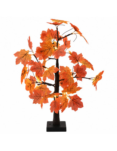 Albero di Natale in acero con LED 2 pz Marrone 58 cm Plastica