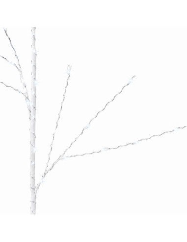 Rami di rame natalizi con LED 3 pz Bianco 62 cm Acciaio 165 LED