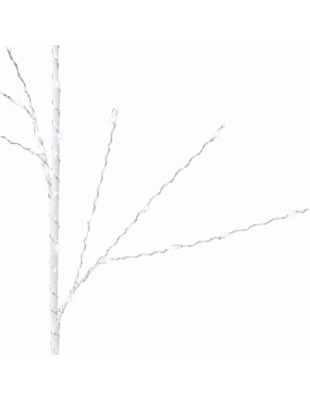 Rami di rame natalizi con LED 3 pz Bianco 62 cm Acciaio 165 LED