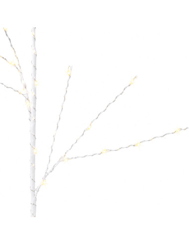 Rami di rame natalizi con LED 3 pz Bianco 62 cm Acciaio 165 LED