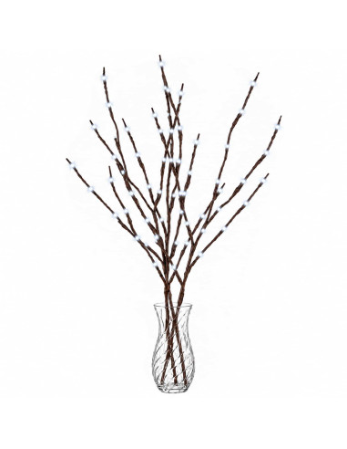Rami di rame natalizi con LED 3 pz Marrone 62 cm Acciaio 60 LED