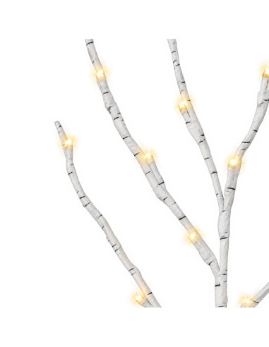 Rami di rame natalizi con LED 3 pz Bianco 62 cm Acciaio 60 LED