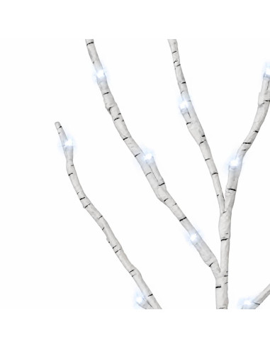 Rami di rame natalizi con LED 3 pz Bianco 62 cm Acciaio 60 LED