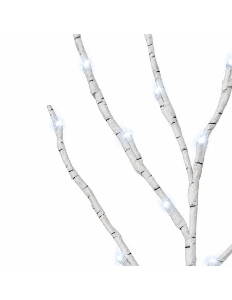 Rami di rame natalizi con LED 3 pz Bianco 62 cm Acciaio 60 LED