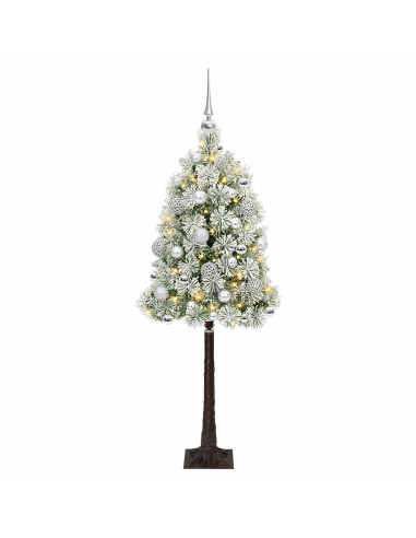 Albero di Natale artificiale con rami snodati e palline 120 cm