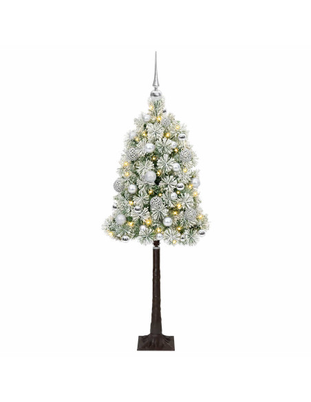 Albero di Natale artificiale con rami snodati e palline 120 cm