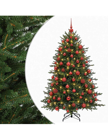 Albero di Natale artificiale con palline 180 cm 300 LED