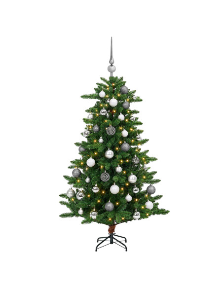 Albero di Natale Artificiale con Palline 150 cm 150 LED