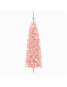 Albero di Natale Artificiale Slim con Palline 240 cm 300 LED 2