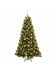 Albero di Natale artificiale con palline 210 cm 300 LED 2