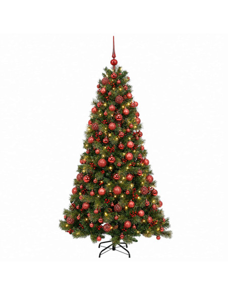 Albero di Natale artificiale con palline 240 cm 300 LED