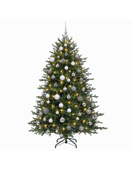 Albero di Natale artificiale con palline 210 cm 300 LED
