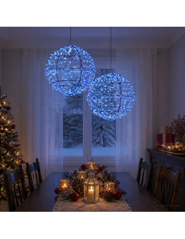 Luce a punta di Natale 2 pz 600 LED Blu Ø 30 x 32 cm