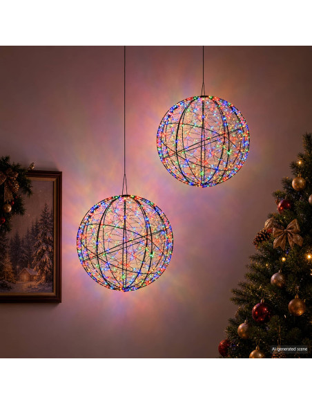 Luce a punta di Natale 2 pz 1000 LED Multicolore Ø 40 x 42 cm