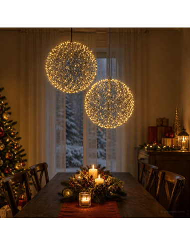 Luce a punta di Natale 2 pz 1000 LED Bianco caldo Ø 40 x 42 cm
