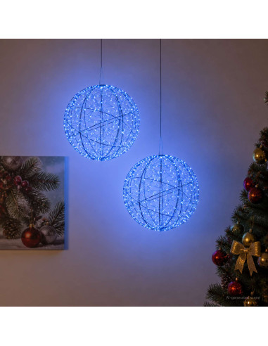 Luce a punta di Natale 2 pz 1000 LED Blu Ø 40 x 42 cm