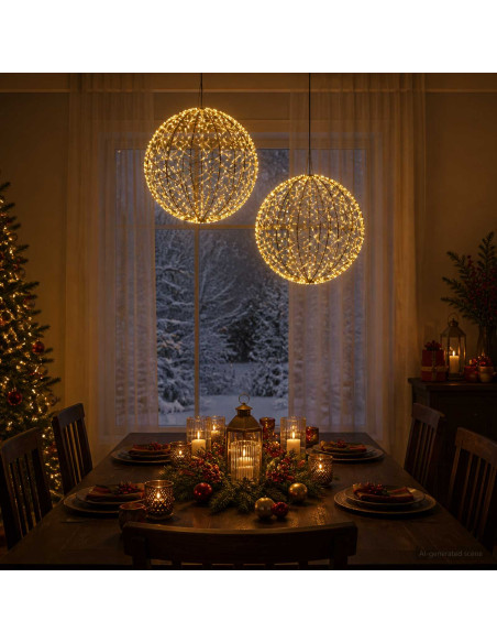 Luce a punta di Natale 2 pz 1500 LED Bianco caldo Ø 50 x 52 cm